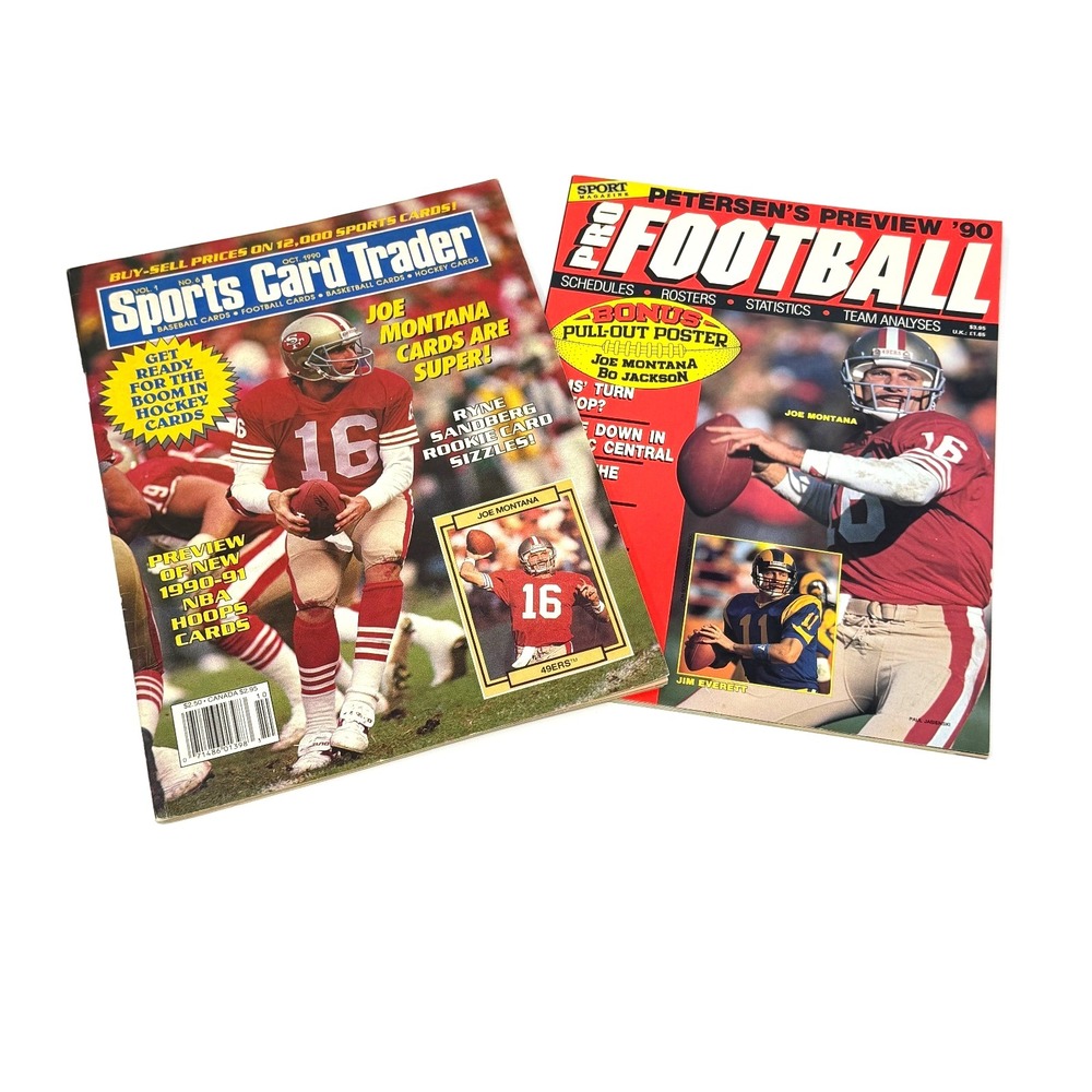 Joe Montana Sports Card Trader Petersen Football Magazine Lot 1990 49ers